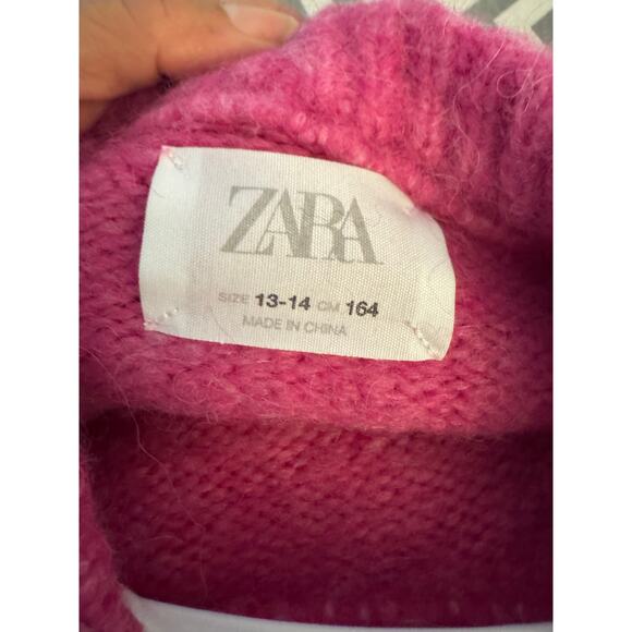 Zara Girls Size 13/14 Pink Fluffy Sweater – Soft Cozy Pullover - Picture 4 of 7